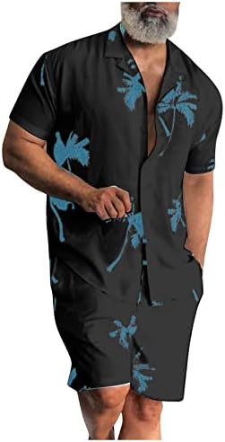 חליפת קיץ גברים בגודל גדול כושר חליפה חיצונית של שני חלקים בתוספת פיג'מה בגדים ביתיים