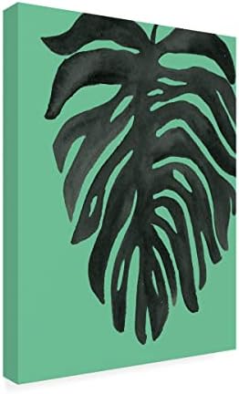 אמנות סימן מסחרי אמנות 'טרופי פאלם II ירוק' אמנות קנבס מאת תיק תפוחים פראי