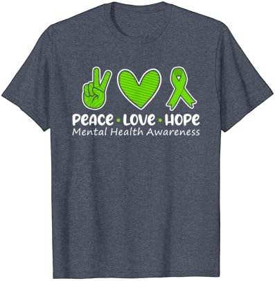 שלום אהבת מקווה נפש בריאות מודעות ירוק סרט מצחיק חולצה