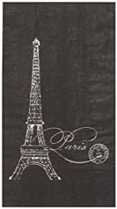 מגבות אורחים מגבות נייר חד פעמיות למגבות לחדר אמבטיה פריז עיצוב שחור ולבן מגדל אייפל PK 32