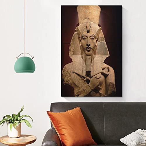 אחנתון פוסטר מצרי פרעה מודרני פוסטר בד ציור והדפסי קיר אמנות תמונות לסלון חדר שינה דקור 24 * 36 אינץ מסגרת-סגנון-1