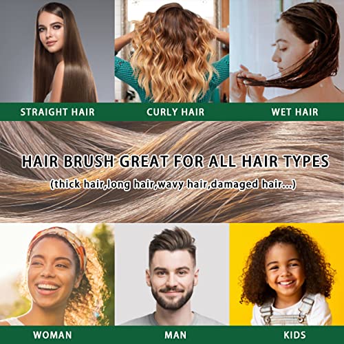 טבעי במבוק שיער מברשת ההנעה מברשת שיער לנשים, גברים וילדים מתולתל ישר גלי עבה ארוך שיער עבור טוב יותר קרקפת עיסוי