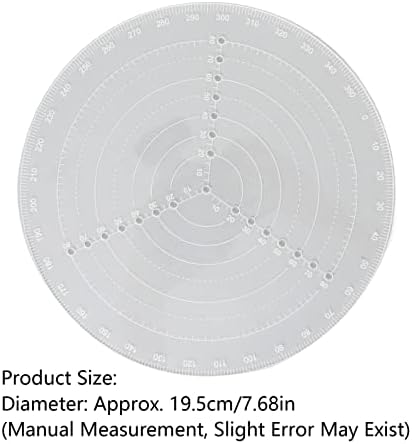 עגול מרכז מאתר, עמיד אקריליק מעגל מרכז מאתר כלי ברור סולמות 19.5 סנטימטר קוטר לעבודות עץ