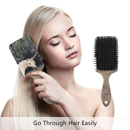 מברשת שיער של כרית אוויר של VIPSK, מברשת יער צבעוני פלסטיק חד קרן לבן, עיסוי טוב מתאים ומברשת שיער מתנתקת אנטי סטטית לשיער יבש ורטוב,