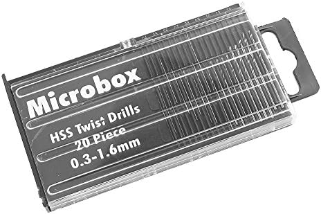 20 יחידות זעיר מיקרו טוויסט מקדח סט 0.3-1.6 ממ עבור דגם קרפט תכשיטי שעון תיקון חשמל תרגיל