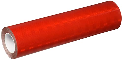 3M 3432 מיקרו -פריסמטי אדום פריסמטי קלטת רפלקטיבית - 7 אינץ 'x 15 רגל. גליל קלטת דבק ללא מטאל. קלטת בטיחות