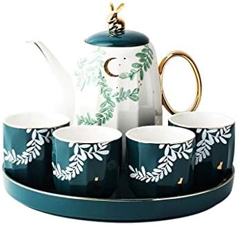 סט תה ירוק כוסות וספלים הביתה נורדי ארנב קומקום קומקום קרמיקה מתקן מים חמש חלקים עם ערכות תה מגש