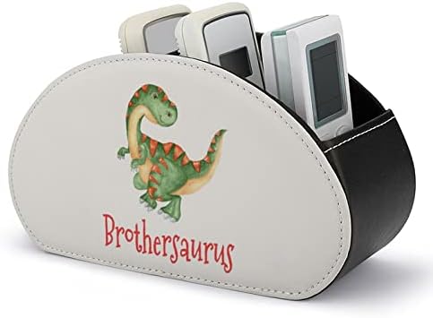 Brushingaurus רקס דינוזאור הדפסת טלוויזיה מארגן מרחוק מחזיקי בקרת קופסאות עור PU 5 תאים מיכל אחסון