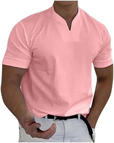 Dudubaby Mens Slim Fit חולצה בצבע מוצק מזדמן