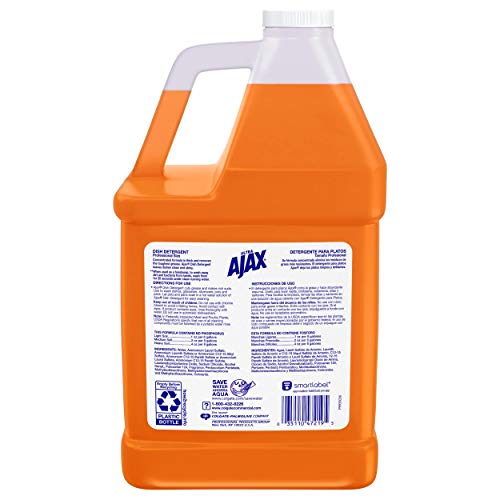 AJAX ULTRA סבון כלים מקצועי ושמירה, אקשן משולש תפוז, סבון כלים בתפזורת, 4 גלונים בסך הכל
