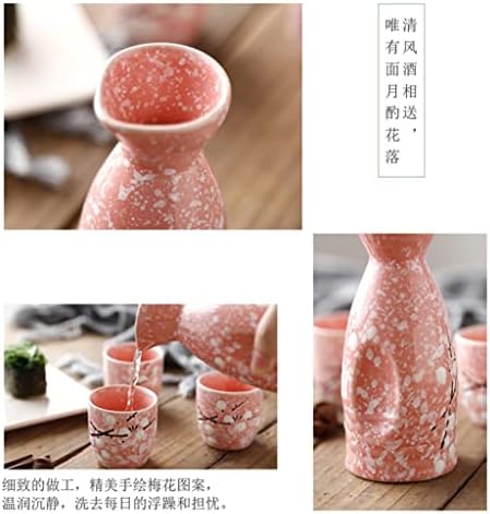 ZLXDP קרמיקה יפנית זכוכית יין סיר סיר פלטת צלחת שטוחה צבועה ביד סאקה דפוס שזיף-יין דפוס שתייה
