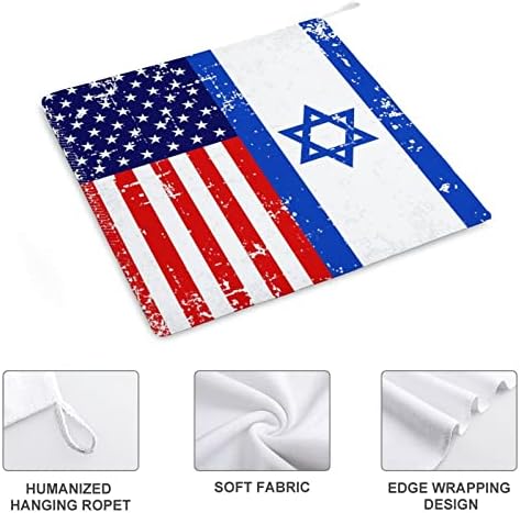 מגבת יד של דגל ישראל אמריקאי עם לולאה תלויה סופגת מיקרופייבר חמוד למטבח אמבטיה ביתי