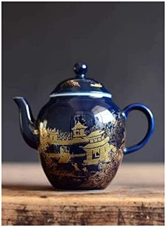 משרד קומקום משרד קרמיקה קרמיקה סט תה שחור מסנן אביזרי תה בעבודת יד קומקום תה.