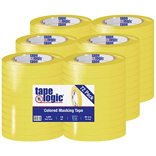 קלטת Logic® קלטת מיסוך צבעונית, 4.9 מיל, 1/2 x 60 yds, צהוב, 72/מארז על ידי הנחה משלוח ארהב