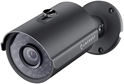 Amcrest Full HD 1080p Bullet מצלמת אבטחה חיצונית, 2 מגה-פיקסל, ראיית לילה 98ft, בית מתכת, עדשת 3.6 ממ 90 מעלות זווית צפייה, שחור