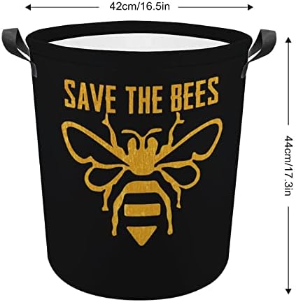 לחסוך את דבורים כביסת עגול בד בד סלי עם ידיות עמיד למים מתקפל כביסה סל בגדי תיק