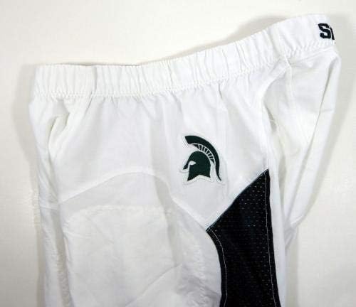 משחק הכדורגל של מישיגן מדינת מישיגן הוציא מכנסיים לבנים עם גודל סטרינג 36 - משחק קולג 'בשימוש