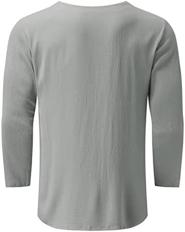 חולצות הנלי של Ubst Men's Waph חולצות הנלי, שרטוט גרפי של קיץ 3/4 שרוול חוף היפי מזדמן