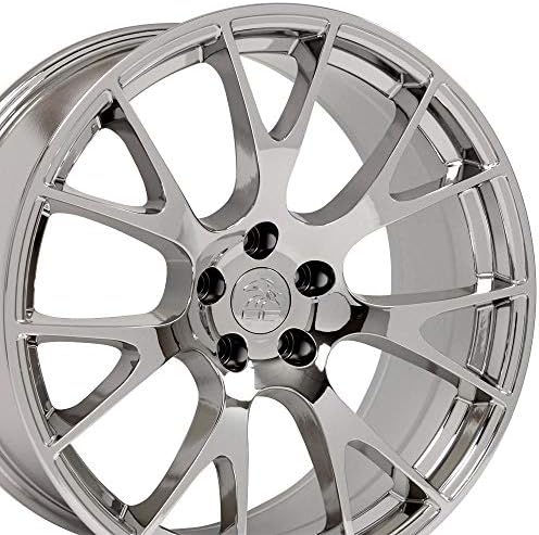 OE Wheels LLC 22 אינץ 'חישוקים מתאימים לקרייזלר אספן דקוטה דורנגו ראם 1500 ראם Hellcat Style DG69 22X10 סט חישוקים סט כרום