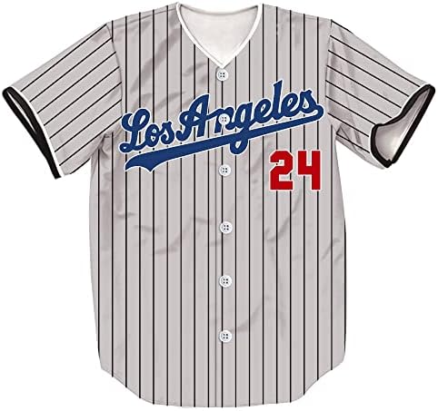 טיפיה לוס אנג 'לס 99/23/24 פסים מודפס בייסבול ג' רזי לה בייסבול צוות חולצות לגברים / נשים / צעירים